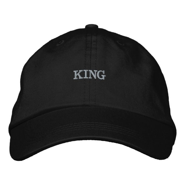 Custom King Text Black Colour Hats or Caps Visor  (Front)