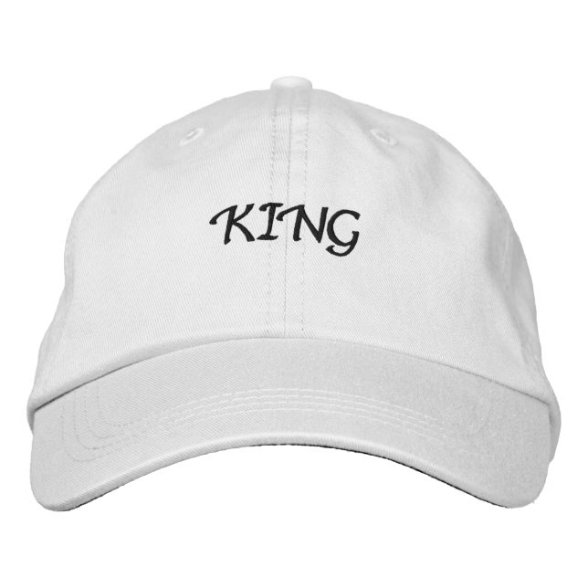 Custom King Text Embroidered Hat (Front)
