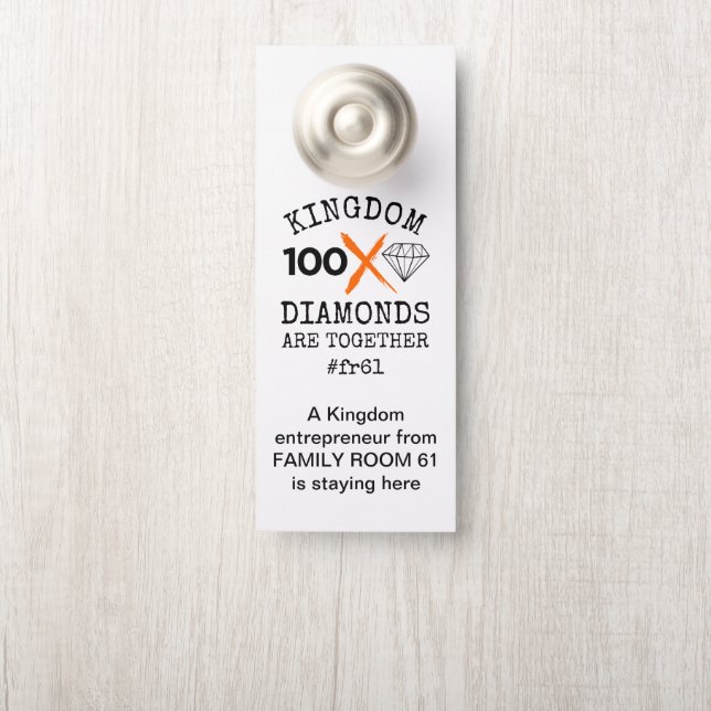Custom Kingdom Diamonds rm61 Door Hanger (On Knob)