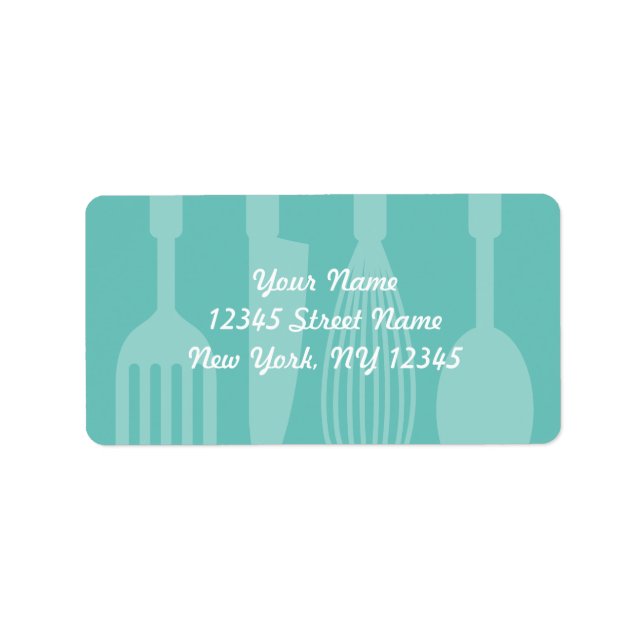 Custom kitchen cooking utensils address labels (Front)