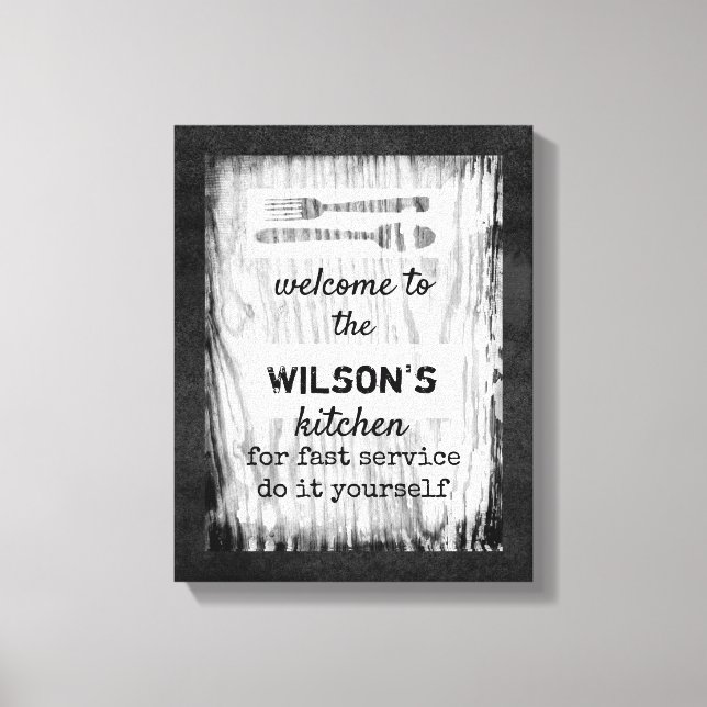 custom kitchen quote canvas wall art (Front)