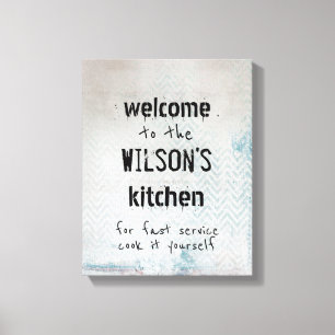 custom kitchen quote canvas wall art