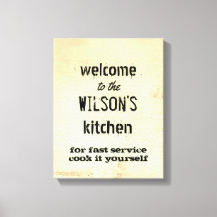custom kitchen quote canvas wall art