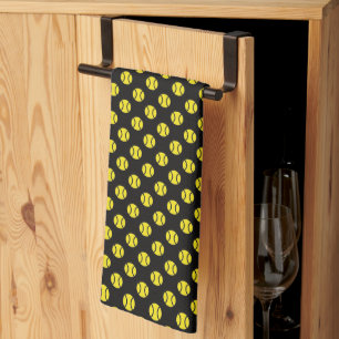 Custom kitchen towel gift with tennis ball pattern
