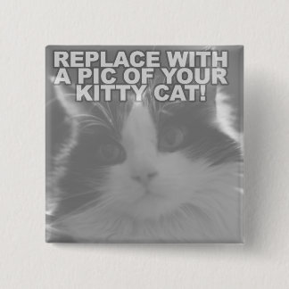Custom Kitty Cat 15 Cm Square Badge