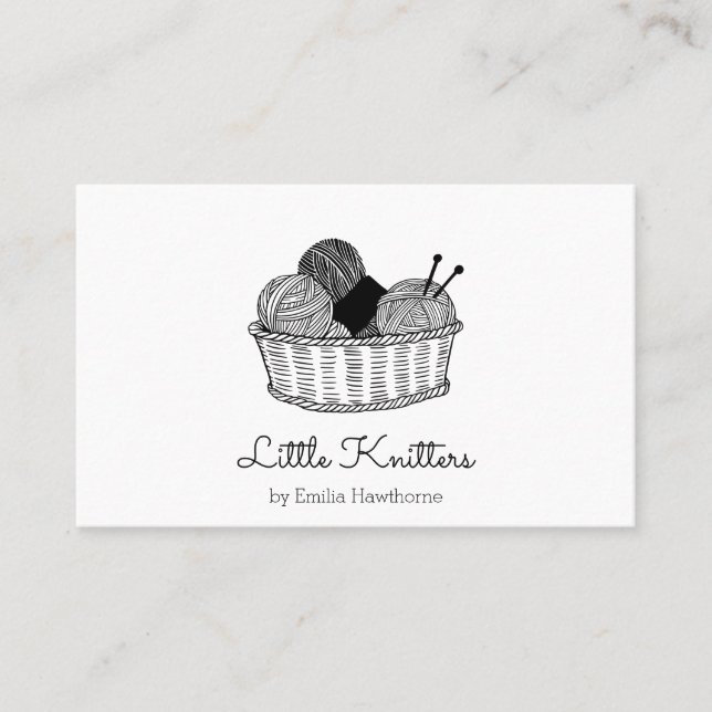 Custom Knitting Crochet Small Business Shop Business Card (Front)