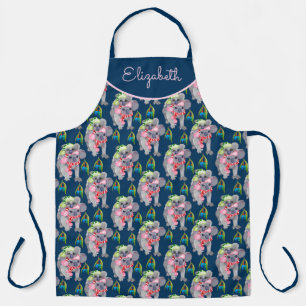 Custom Koala Family Blue Christmas Apron