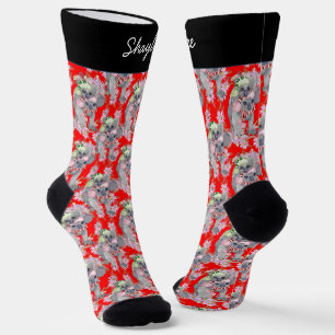 Custom Koala Family Red Christmas Socks