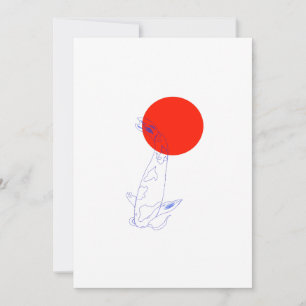 Custom Koi-fish Minimalism Greeting Card