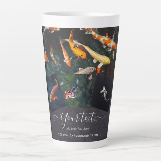 Custom KOI FISH Photo Collage Gift For Men Latte Mug (Front)