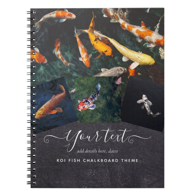 Custom KOI FISH Photo Collage Gift For Men Notebook (Front)