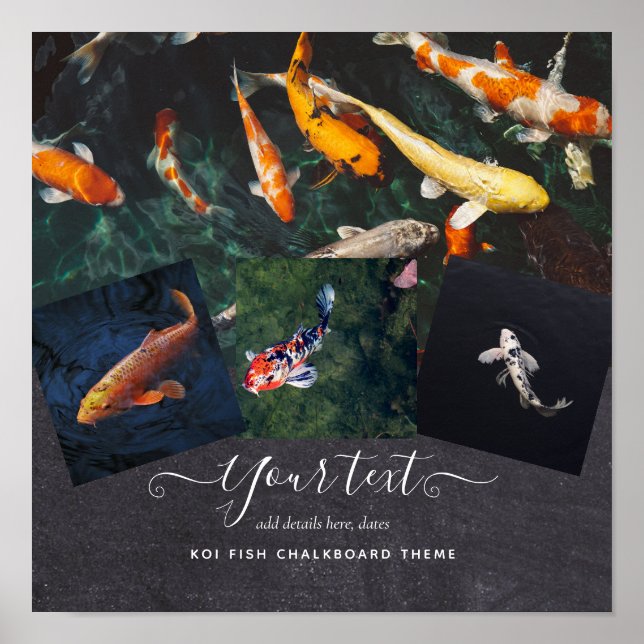 Custom KOI FISH Photo Collage Gift For Men Poster (Front)