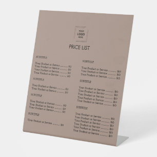Custom Kraft Price List Business Menu Board Sign