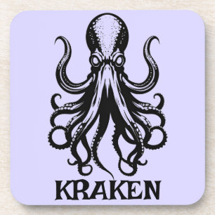 Custom Kraken Octopus Squid Name Personalised Coaster