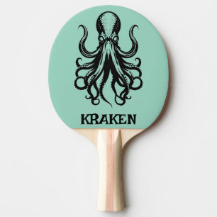 Custom Kraken Octopus Squid Name Personalised Ping Pong Paddle