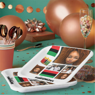 Custom Kwanzaa 8 Photo Collage  Paper Plate