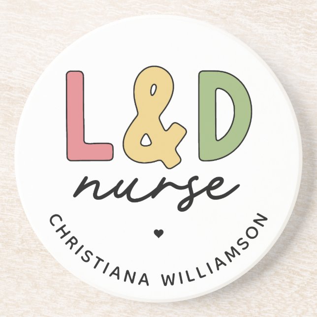 Custom L and D Nurse | Labour and Delivery Nurse Coaster (Front)