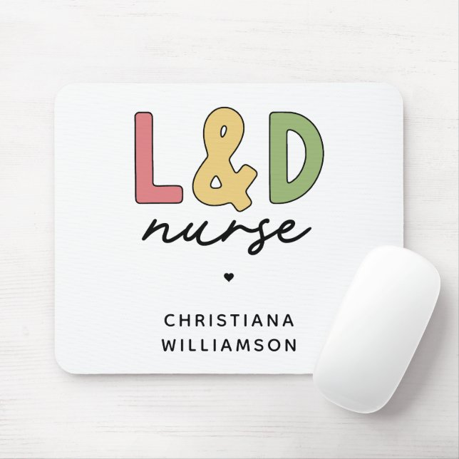 Custom L and D Nurse | Labour and Delivery Nurse Mouse Mat (With Mouse)
