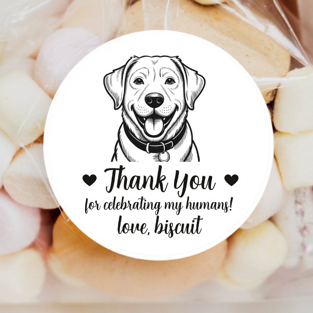 Custom Lab Dog Wedding Favour Stickers (Creator Uploaded)