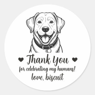 Custom Lab Dog Wedding Favour Stickers