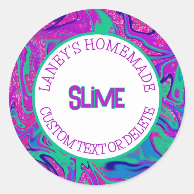 Custom Label Colourful Swirl Slime Product Label (Front)
