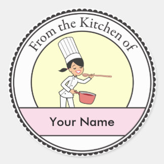 Custom Label Sticker with Kitchen Art
