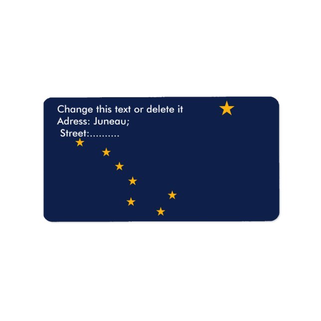 Custom Label with Flag of Alaska, U.S.A. (Front)