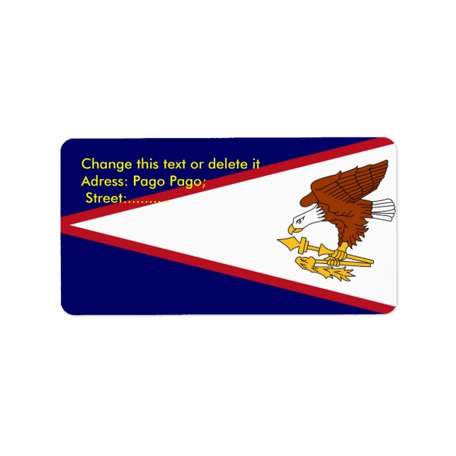 Custom Label with Flag of American Samoa (Front)