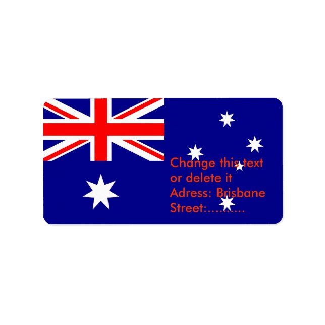 Custom Label with Flag of Australia (Front)
