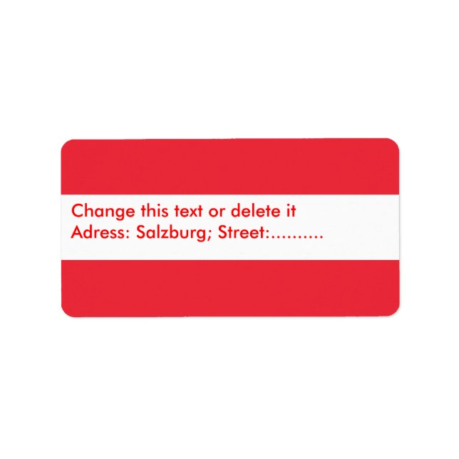 Custom Label with Flag of Austria (Front)