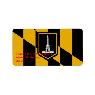 Custom Label with Flag of Baltimore, U.S.A.