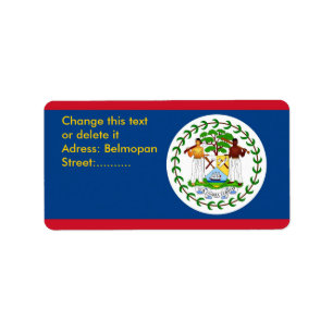 Custom Label with Flag of Belise