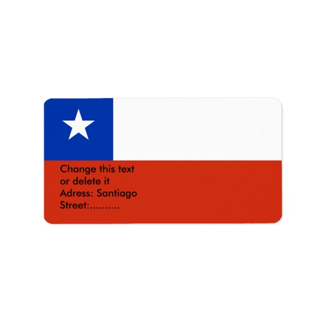 Custom Label with Flag of Chile (Front)