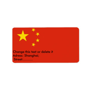 Custom Label with Flag of China