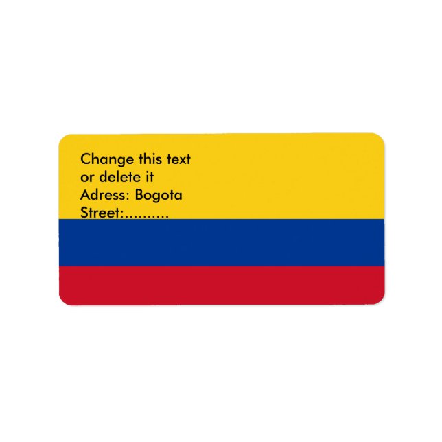 Custom Label with Flag of Colombia (Front)