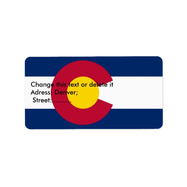 Custom Label with Flag of Colorado (Front)
