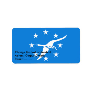 Custom Label with Flag of Corpus Christi, U.S.A.