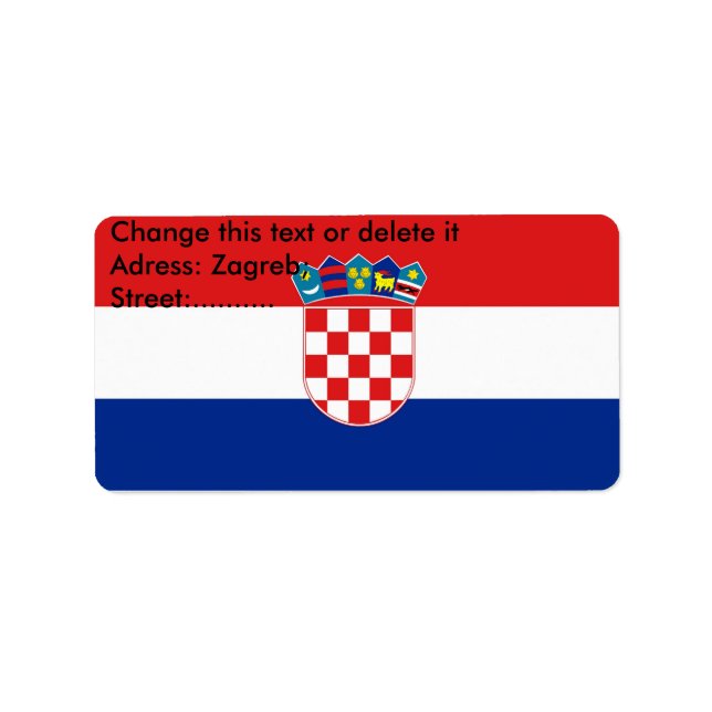 Custom Label with Flag of Croatia (Front)