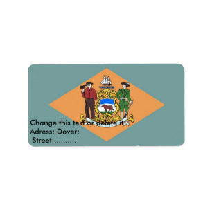 Custom Label with Flag of Delaware, U.S.A.