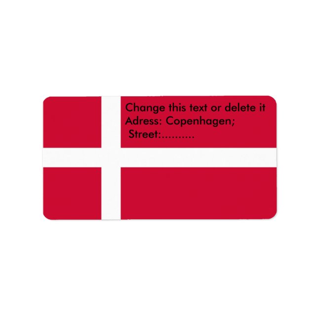 Custom Label with Flag of Denmark (Front)