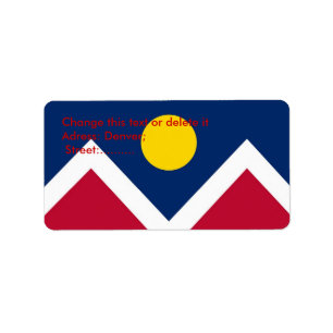 Custom Label with Flag of Denver, Colorado