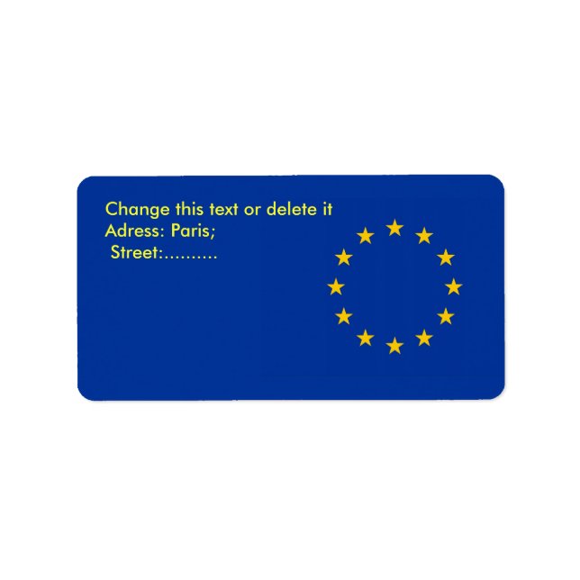 Custom Label with Flag of European Union (Front)