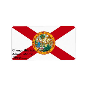 Custom Label with Flag of Florida, U.S.A.