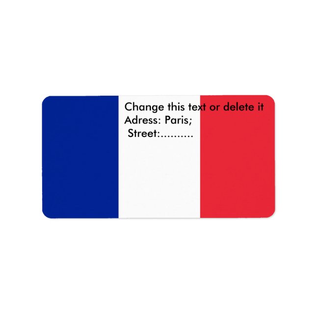 Custom Label with Flag of France (Front)