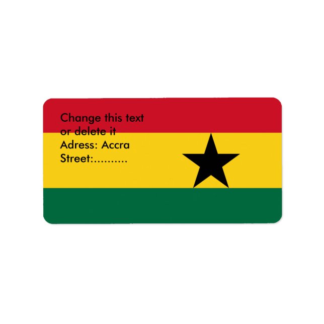 Custom Label with Flag of Ghana (Front)