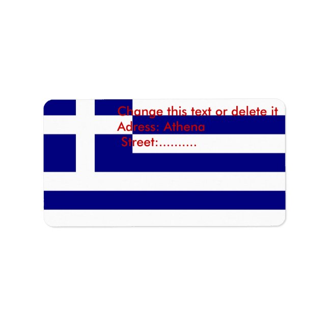 Custom Label with Flag of Greece (Front)