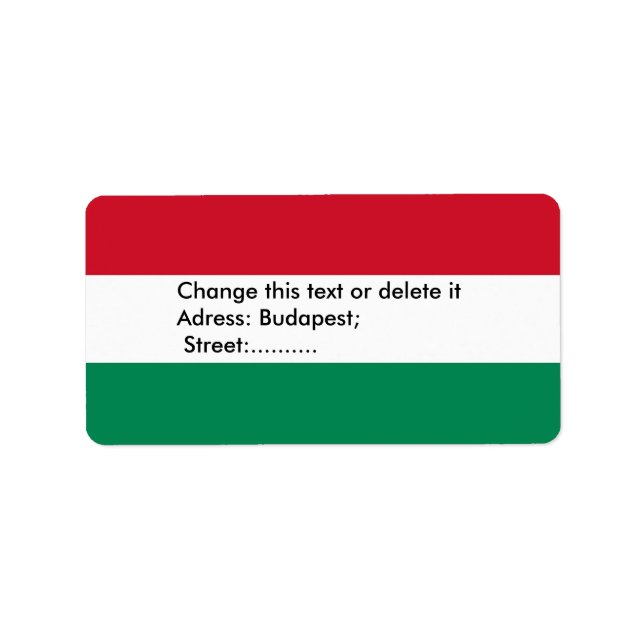 Custom Label with Flag of Hungary (Front)