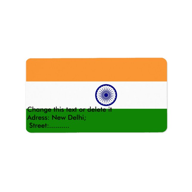 Custom Label with Flag of India (Front)