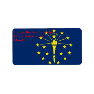 Custom Label with Flag of Indiana