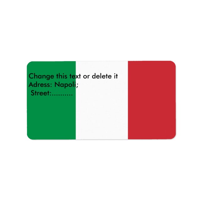 Custom Label with Flag of Italy (Front)